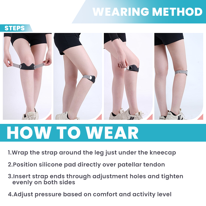 LIMETOW® Patellar Support Strap For Knee Pain and Tendonitis (2 Straps Included)