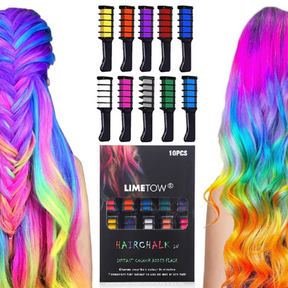 LIMETOW® Festive Hair Chalk Combs