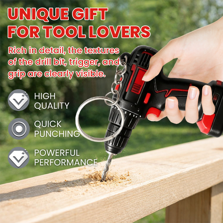 LIMETOW® Mini Drill Keychain – Compact Power with Industrial Charm!