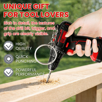 LIMETOW® Mini Drill Keychain – Compact Power with Industrial Charm!