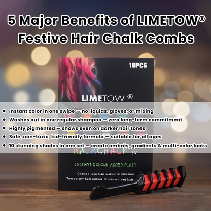 LIMETOW® Festive Hair Chalk Combs