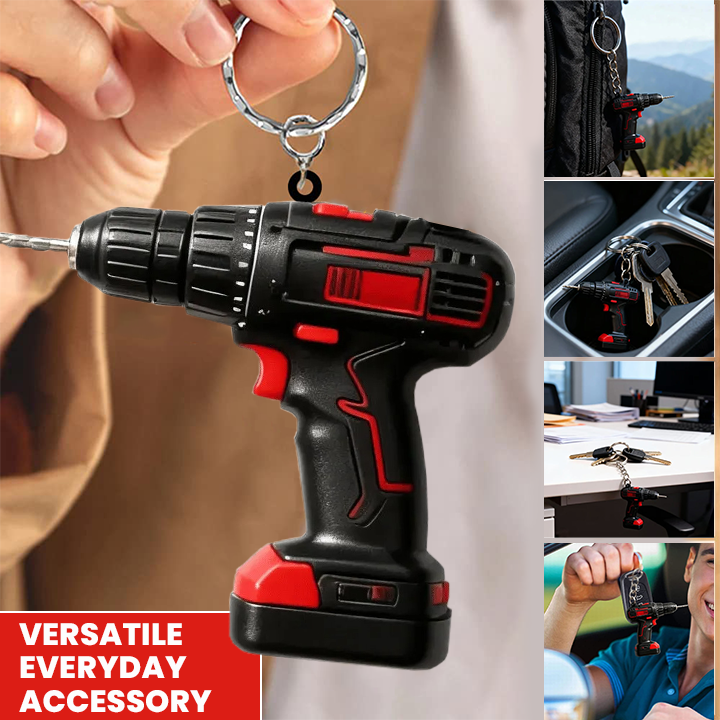 LIMETOW® Mini Drill Keychain – Compact Power with Industrial Charm!