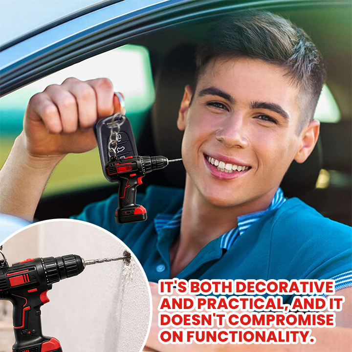 LIMETOW® Mini Drill Keychain – Compact Power with Industrial Charm!
