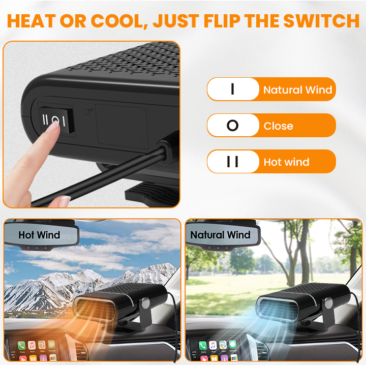 LIMETOW® Portable Car Heater with 360° Rotation