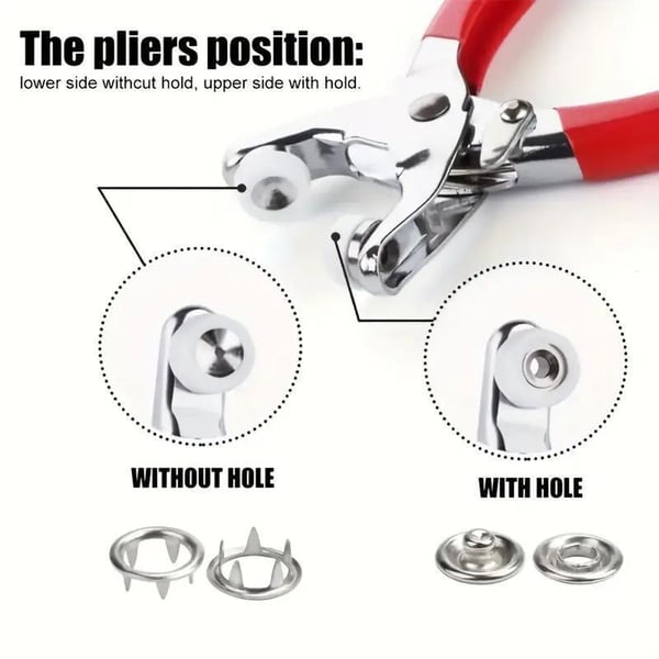 🧵 Sewing Kit with 50pcs Metal Buttons – Manual Pliers Tool Included