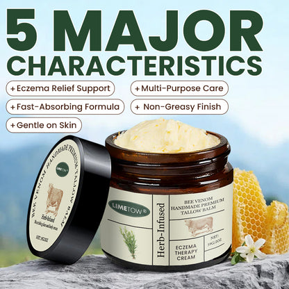 LIMETOW® Bee Venom Handmade Premium Tallow Balm – Herb-Infused Eczema Therapy Cream