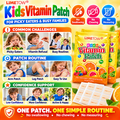 LIMETOW® Kids Vitamin Patch！Easy daily vitamin support for growing children, picky eaters, and busy families!