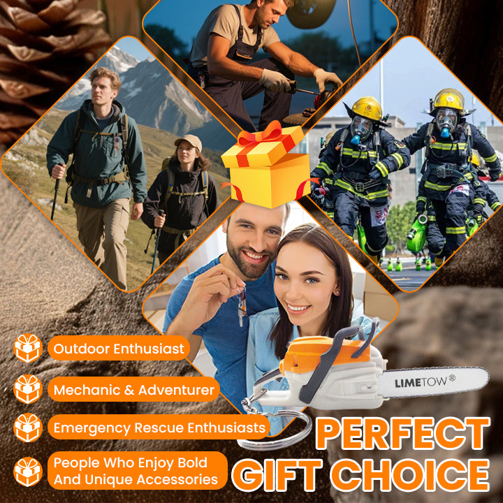 LIMETOW® Chainsaw Keychain – Rugged, Bold, and Uniquely Eye-Catching!
